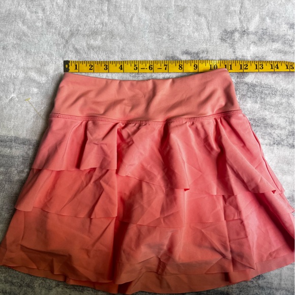 JoyLab Orange Mini Skater Skirt with Ruffled Tiers - Picture 2 of 8